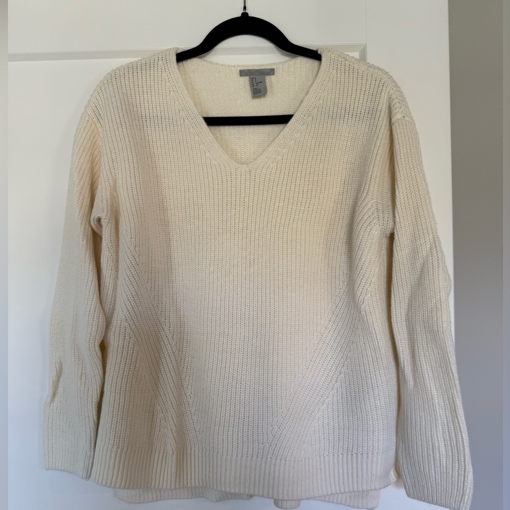 H&M Cream V-Neck Sweater